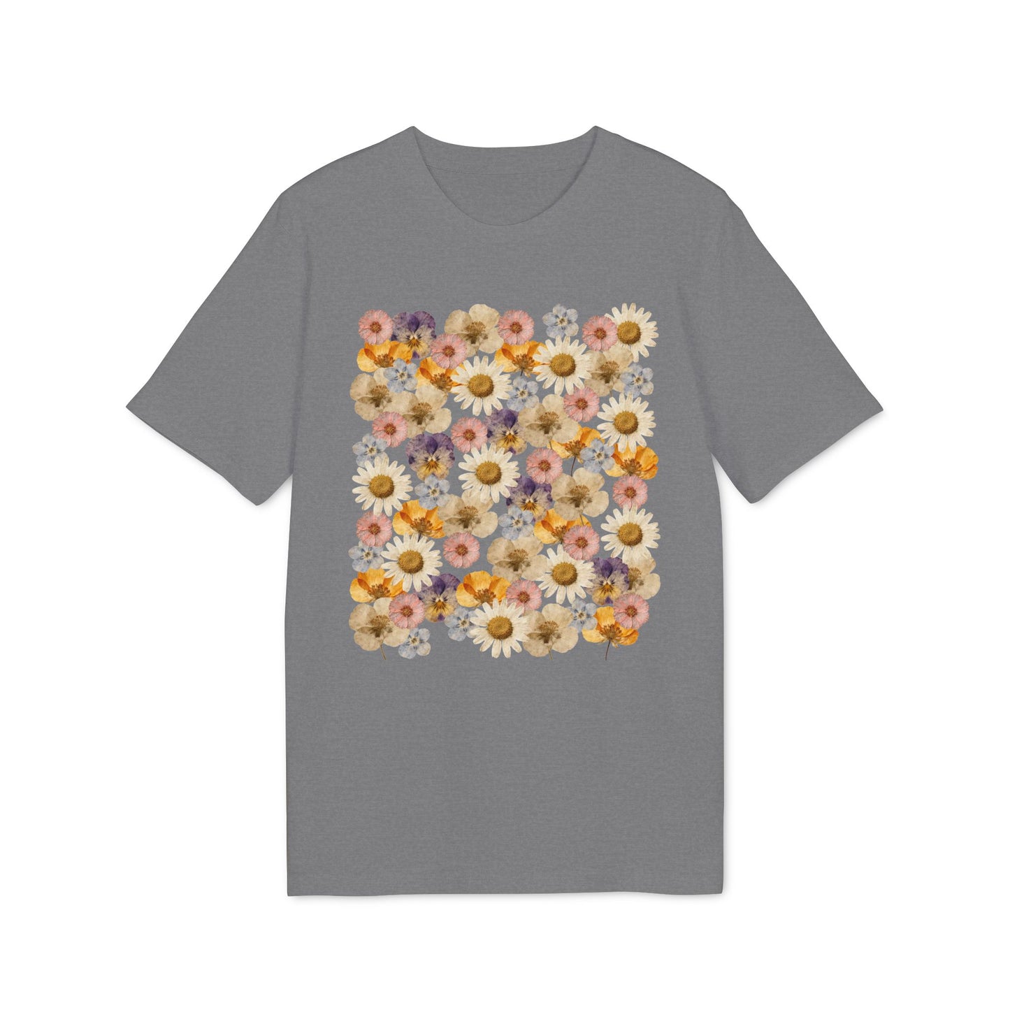 Nachhaltiges T-Shirt Damen mit gepresstem Wildblumen-Motiv