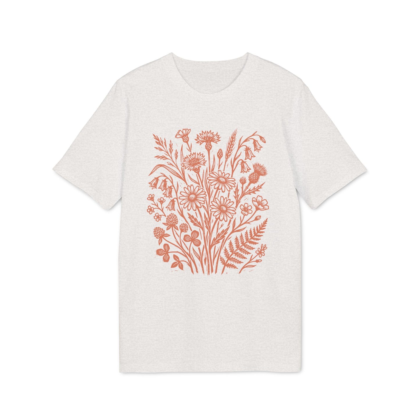 Terracotta Wildblumen T-Shirt Damen Bio Baumwolle