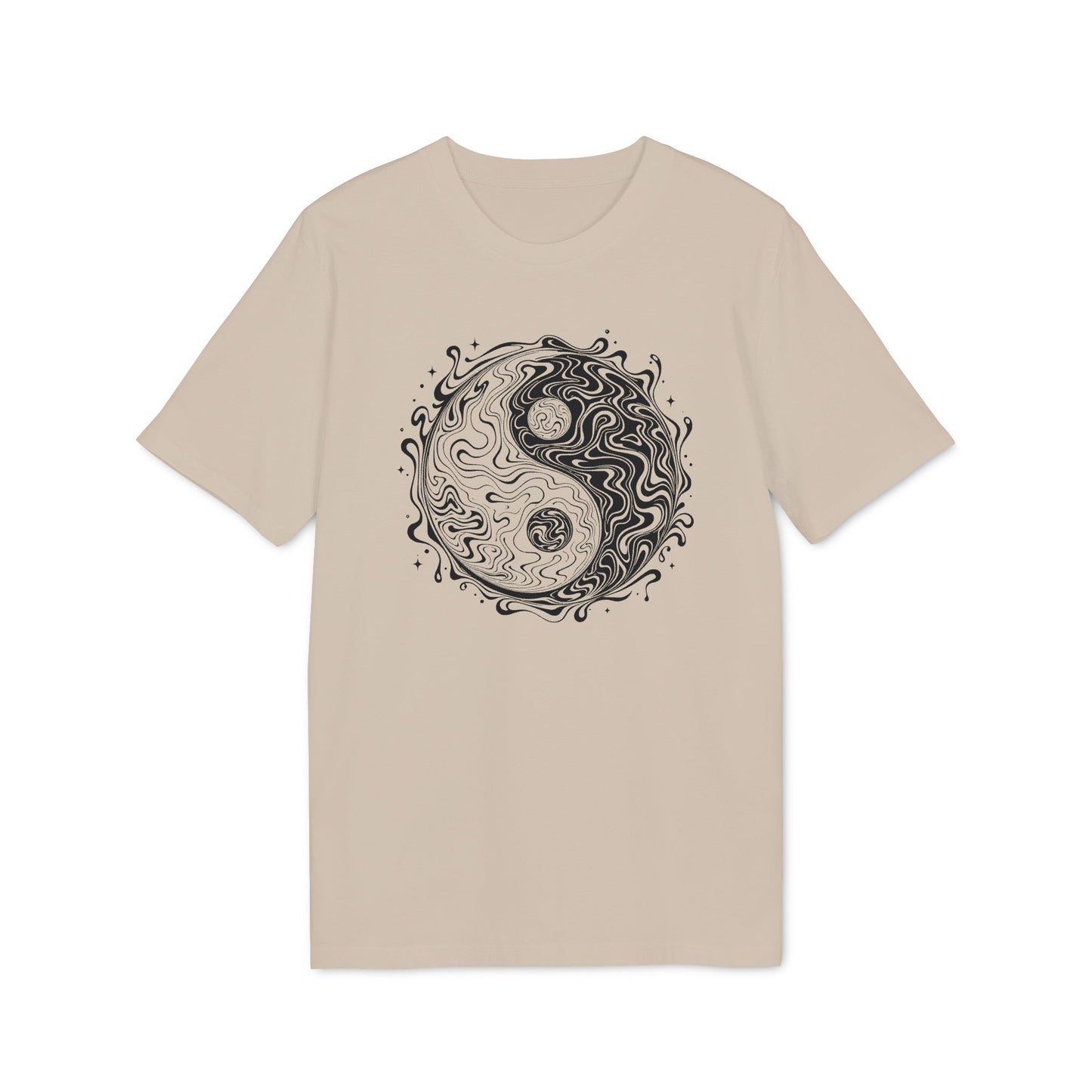 T-Shirt mit Yin-Yang-Symbol in psychedelischem Stil für Damen und Herren