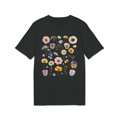 Nachhaltiges T-Shirt mit gespresstem Blumen Motiv