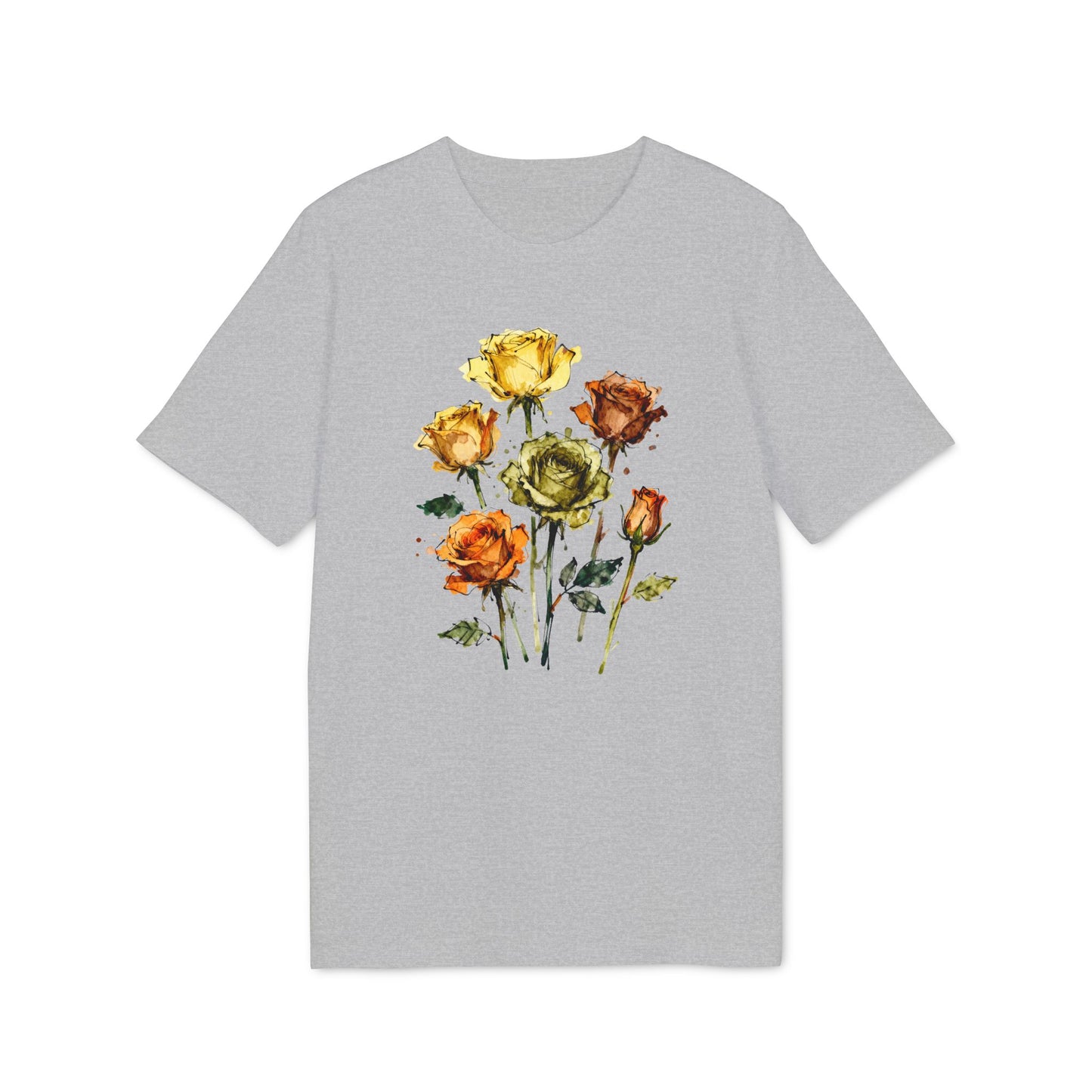 Rosen Aquarell T-Shirt Damen Bio Baumwolle