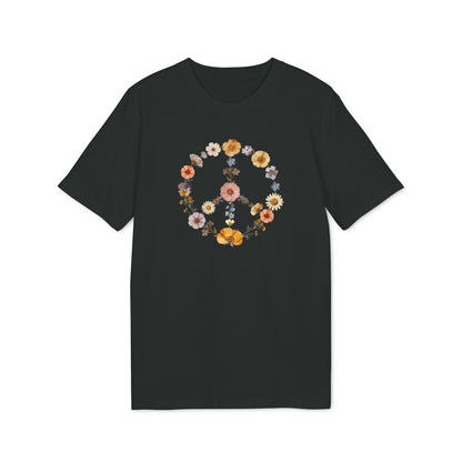 Friedenszeichen Blumen Shirt Damen Bio-Baumwolle