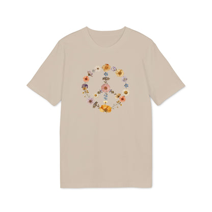 Friedenszeichen Blumen Shirt Damen Bio-Baumwolle
