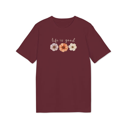 "Life is Good" Blumen T-Shirt aus Bio-Baumwolle