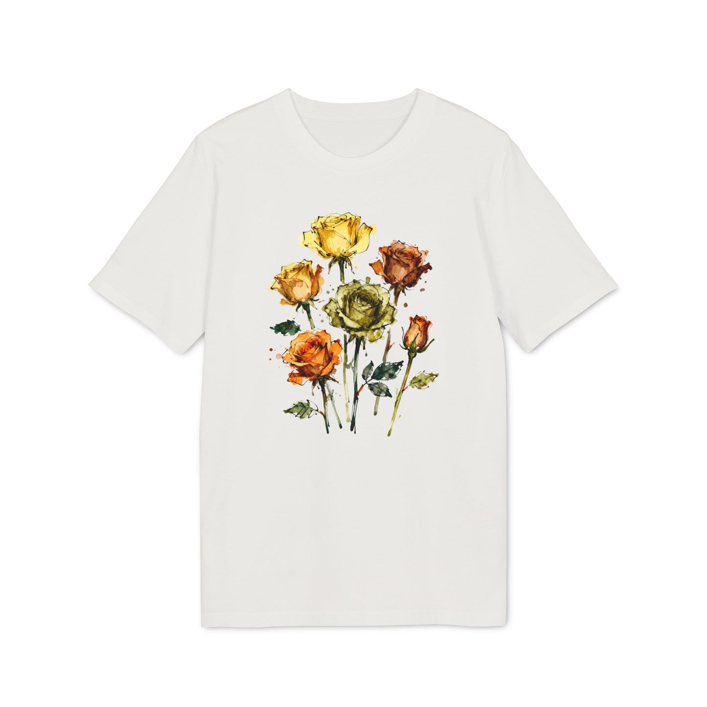 Rosen Aquarell T-Shirt Damen Bio Baumwolle