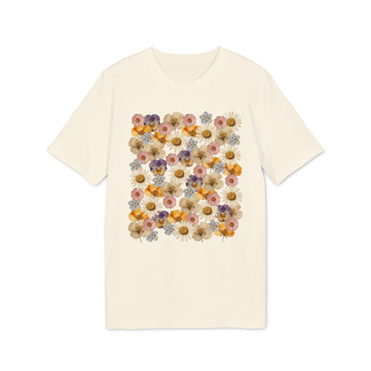 Nachhaltiges T-Shirt Damen mit gepresstem Wildblumen-Motiv