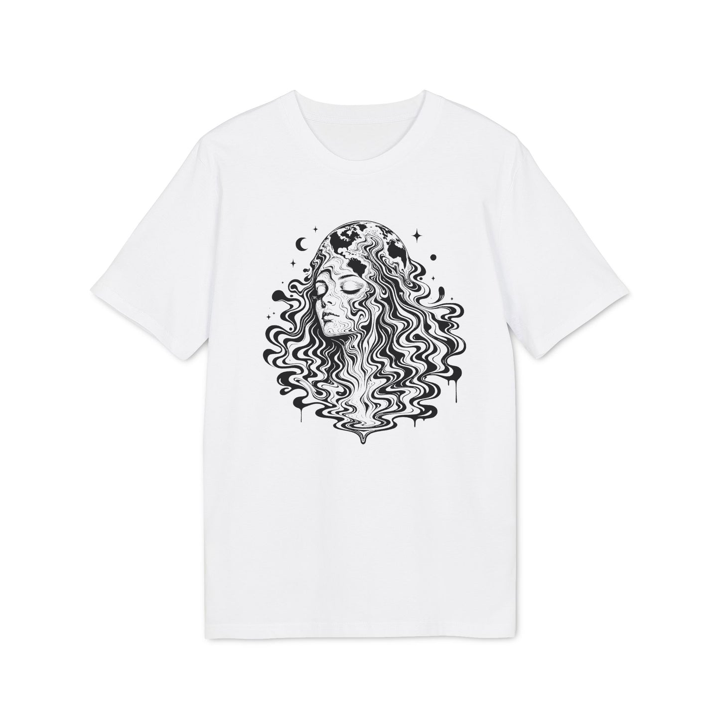 T-Shirt mit Yin-Yang-Symbol in psychedelischem Stil für Damen und Herren