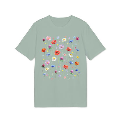 Wildblumen Aquarell T-Shirt Damen Bio Baumwolle