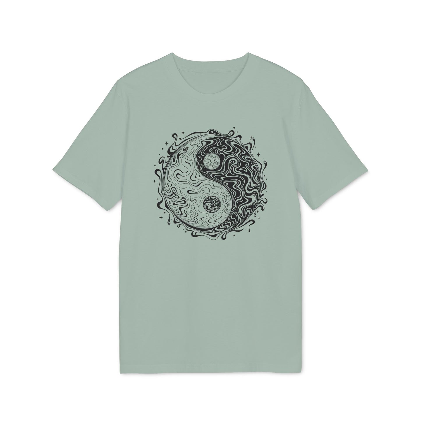 T-Shirt mit Yin-Yang-Symbol in psychedelischem Stil für Damen und Herren