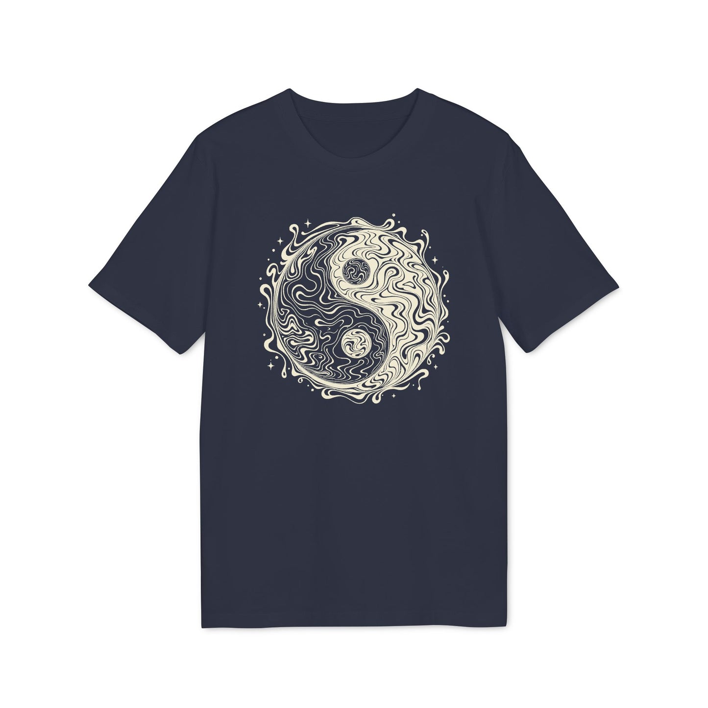 T-Shirt mit Yin-Yang-Symbol in psychedelischem Stil für Damen und Herren