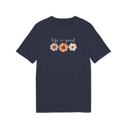 "Life is Good" Blumen T-Shirt aus Bio-Baumwolle