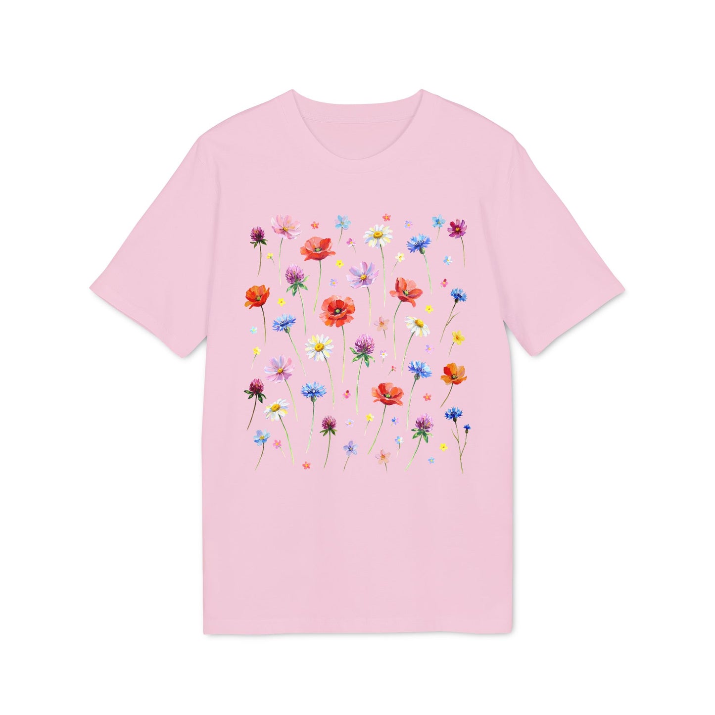 Wildblumen Aquarell T-Shirt Damen Bio Baumwolle