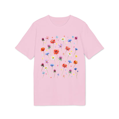 Wildblumen Aquarell T-Shirt Damen Bio Baumwolle