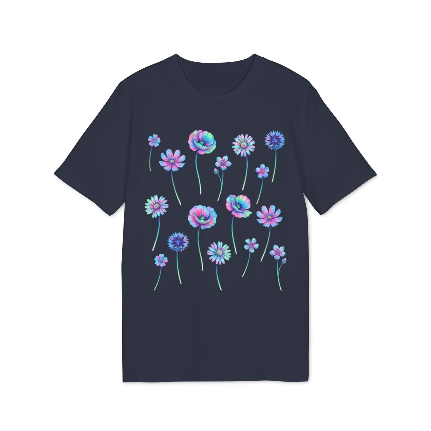 Blumen Shirt Damen blauer Print