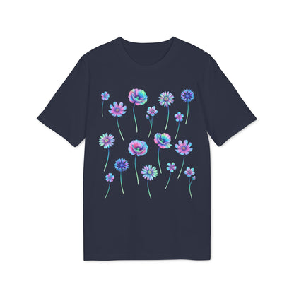 Blumen Shirt Damen blauer Print