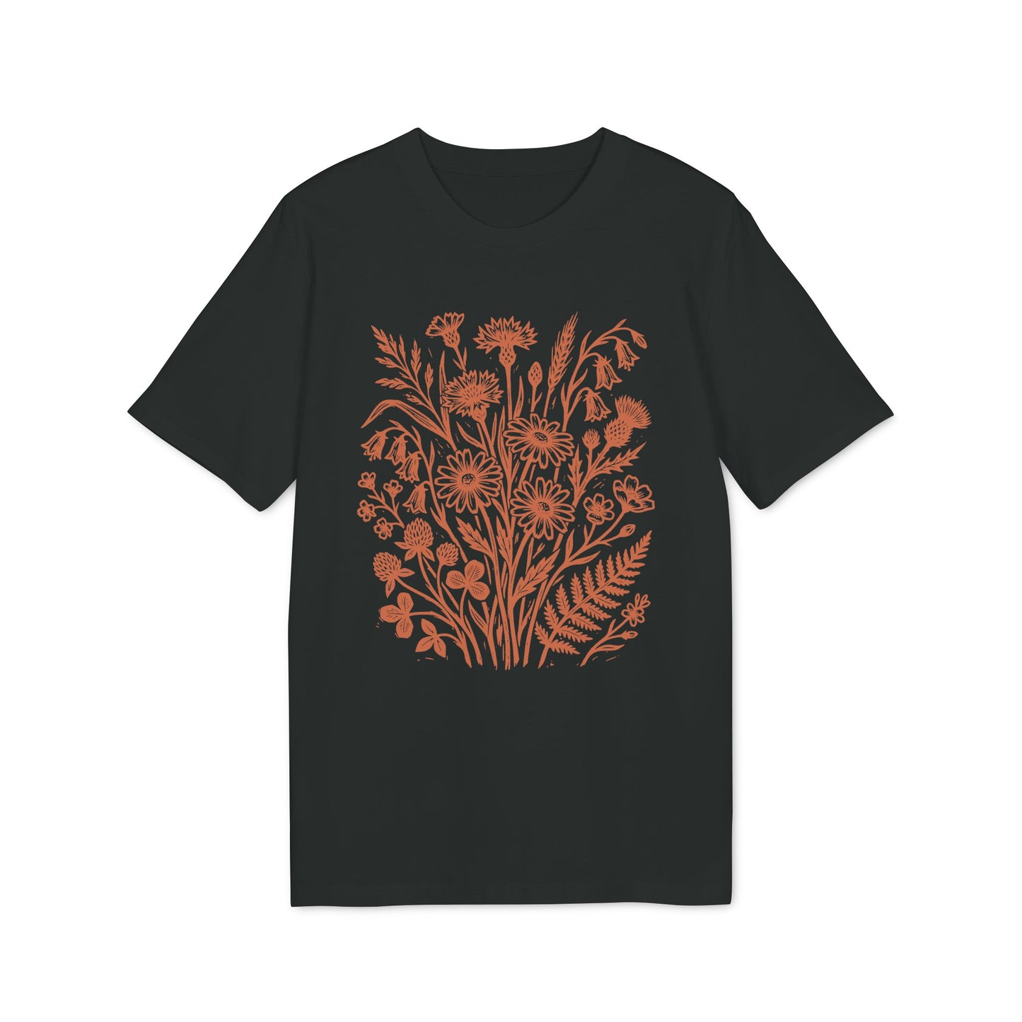 Terracotta Wildblumen T-Shirt Damen Bio Baumwolle