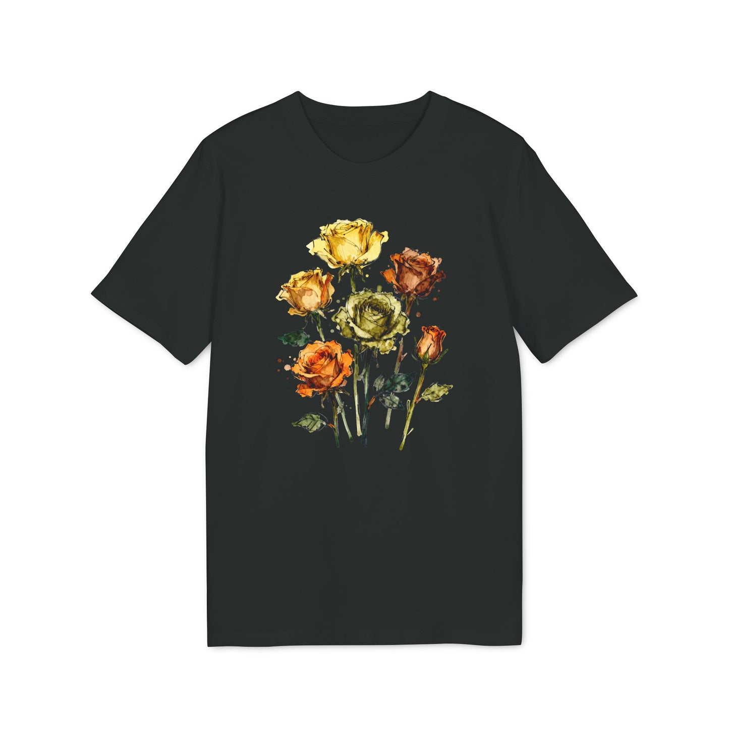 Rosen Aquarell T-Shirt Damen Bio Baumwolle