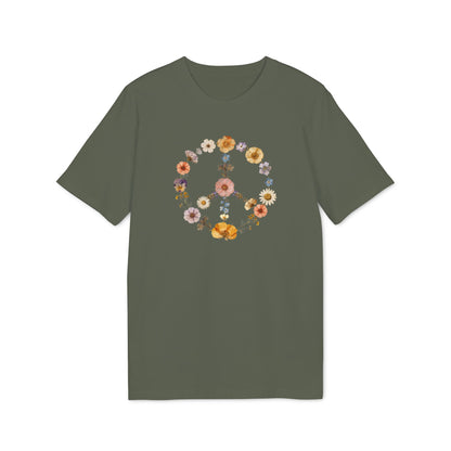 Friedenszeichen Blumen Shirt Damen Bio-Baumwolle