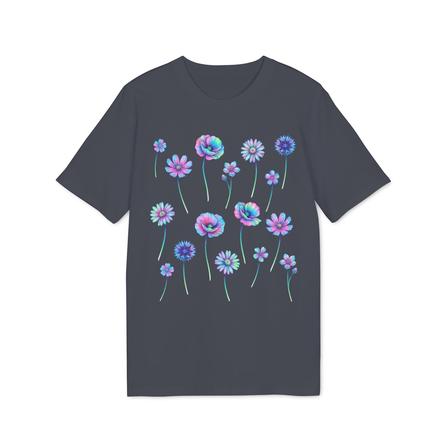 Blumen Shirt Damen blauer Print
