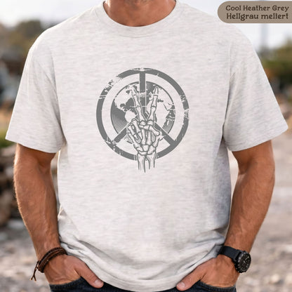 Skeletthand-Friedens-Shirt Herren Bio-Baumwolle