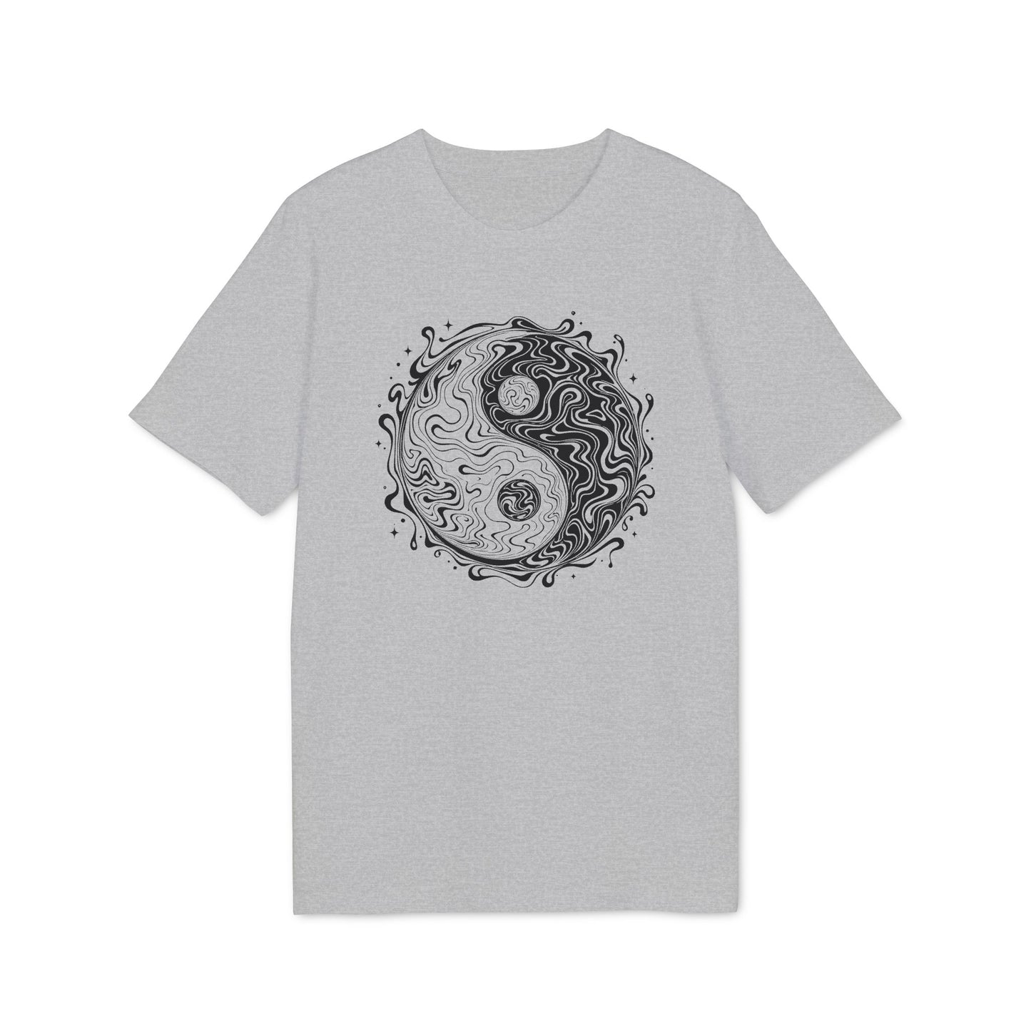 T-Shirt mit Yin-Yang-Symbol in psychedelischem Stil für Damen und Herren