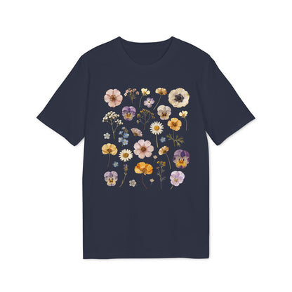 Nachhaltiges T-Shirt mit gespresstem Blumen Motiv