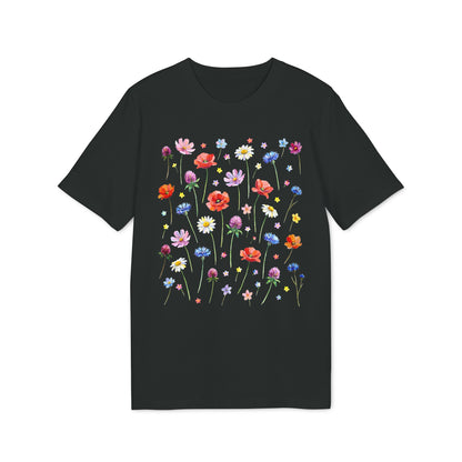 Wildblumen Aquarell T-Shirt Damen Bio Baumwolle