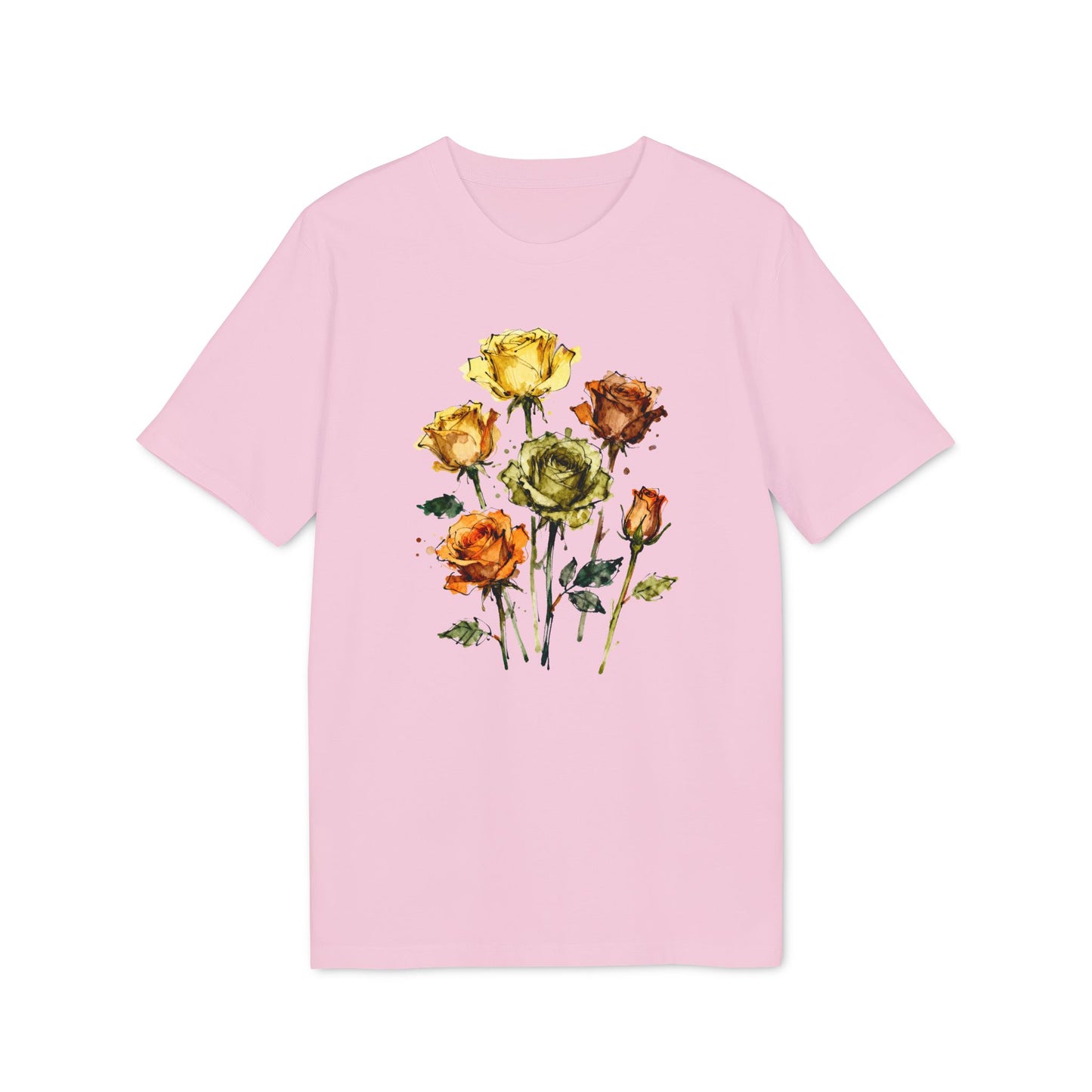 Rosen Aquarell T-Shirt Damen Bio Baumwolle