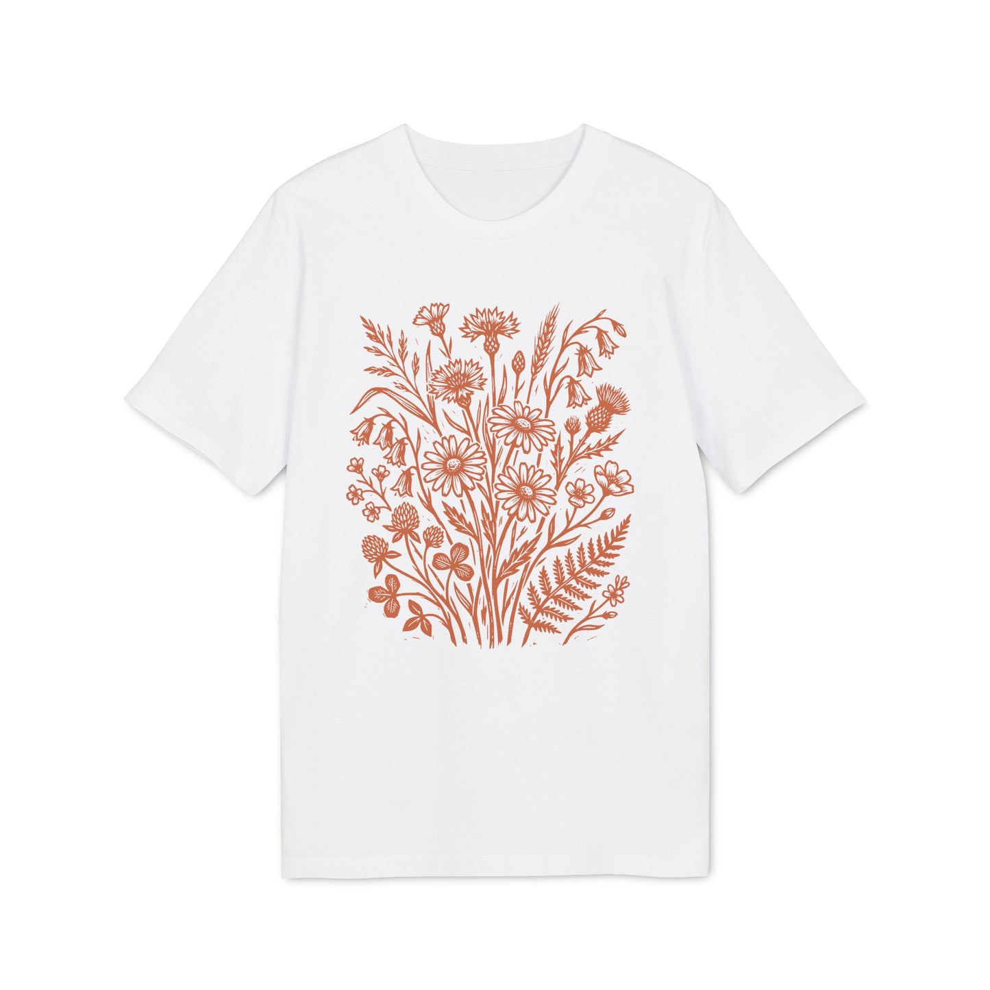 Terracotta Wildblumen T-Shirt Damen Bio Baumwolle