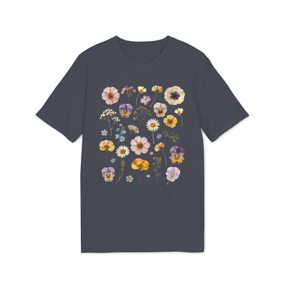Nachhaltiges T-Shirt mit gespresstem Blumen Motiv