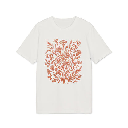 Terracotta Wildblumen T-Shirt Damen Bio Baumwolle