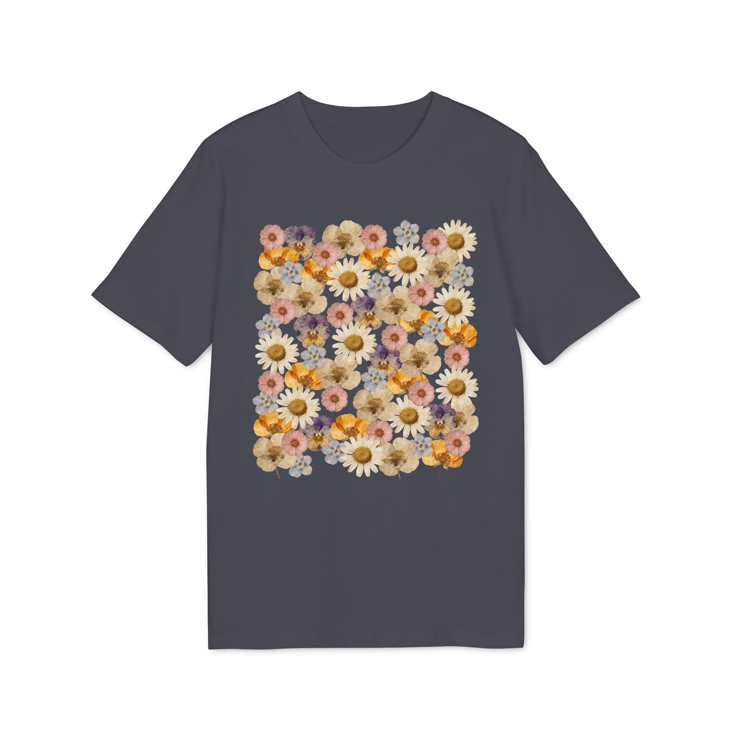 Nachhaltiges T-Shirt Damen mit gepresstem Wildblumen-Motiv