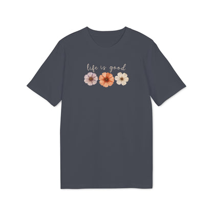 "Life is Good" Blumen T-Shirt aus Bio-Baumwolle