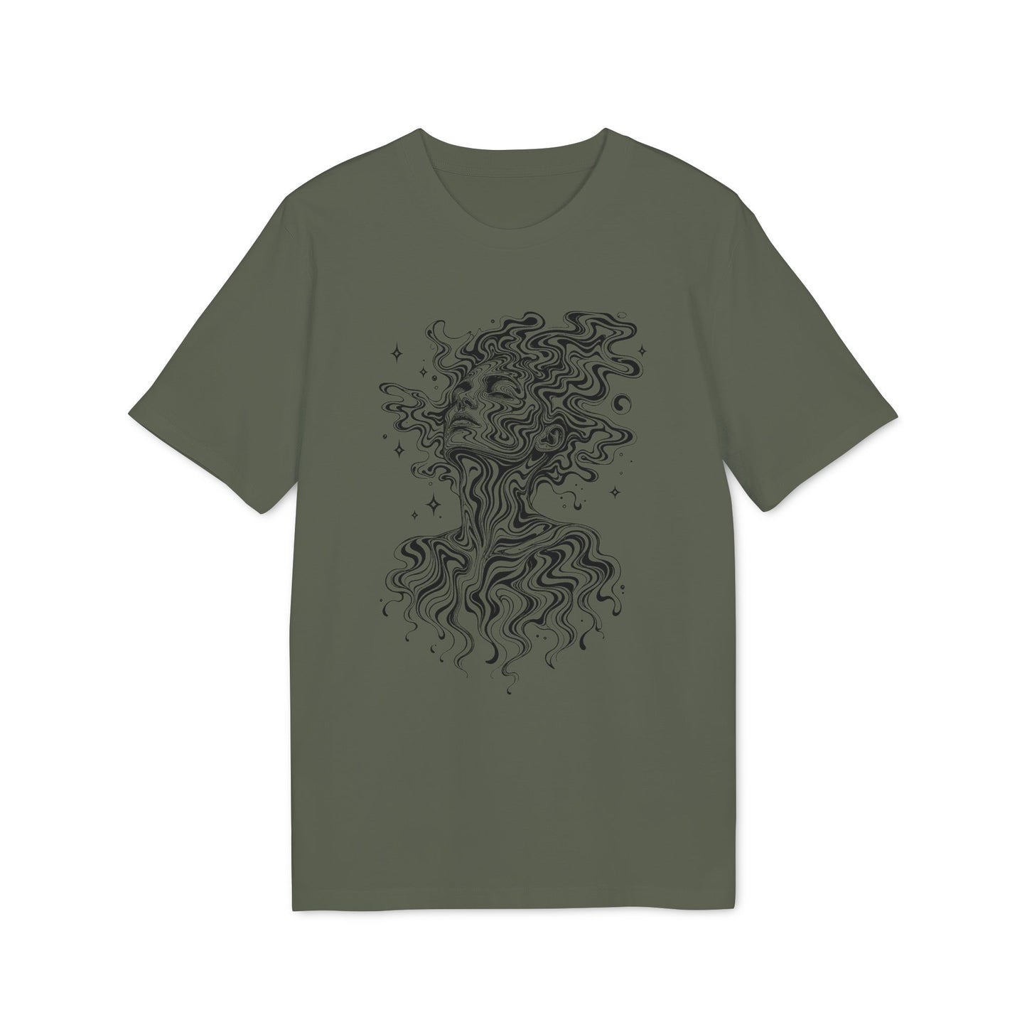 Psychedelisches Damen T-Shirt mit Frauenporträt