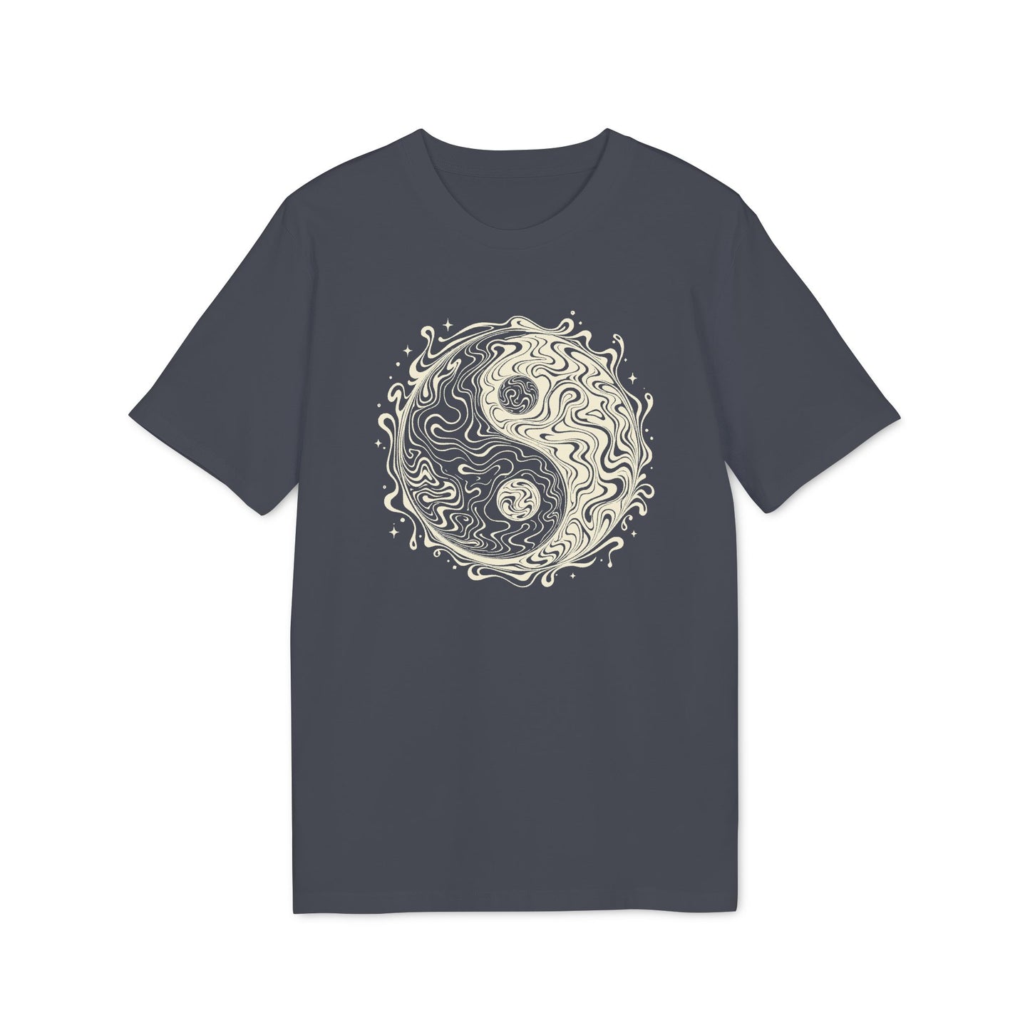 T-Shirt mit Yin-Yang-Symbol in psychedelischem Stil für Damen und Herren
