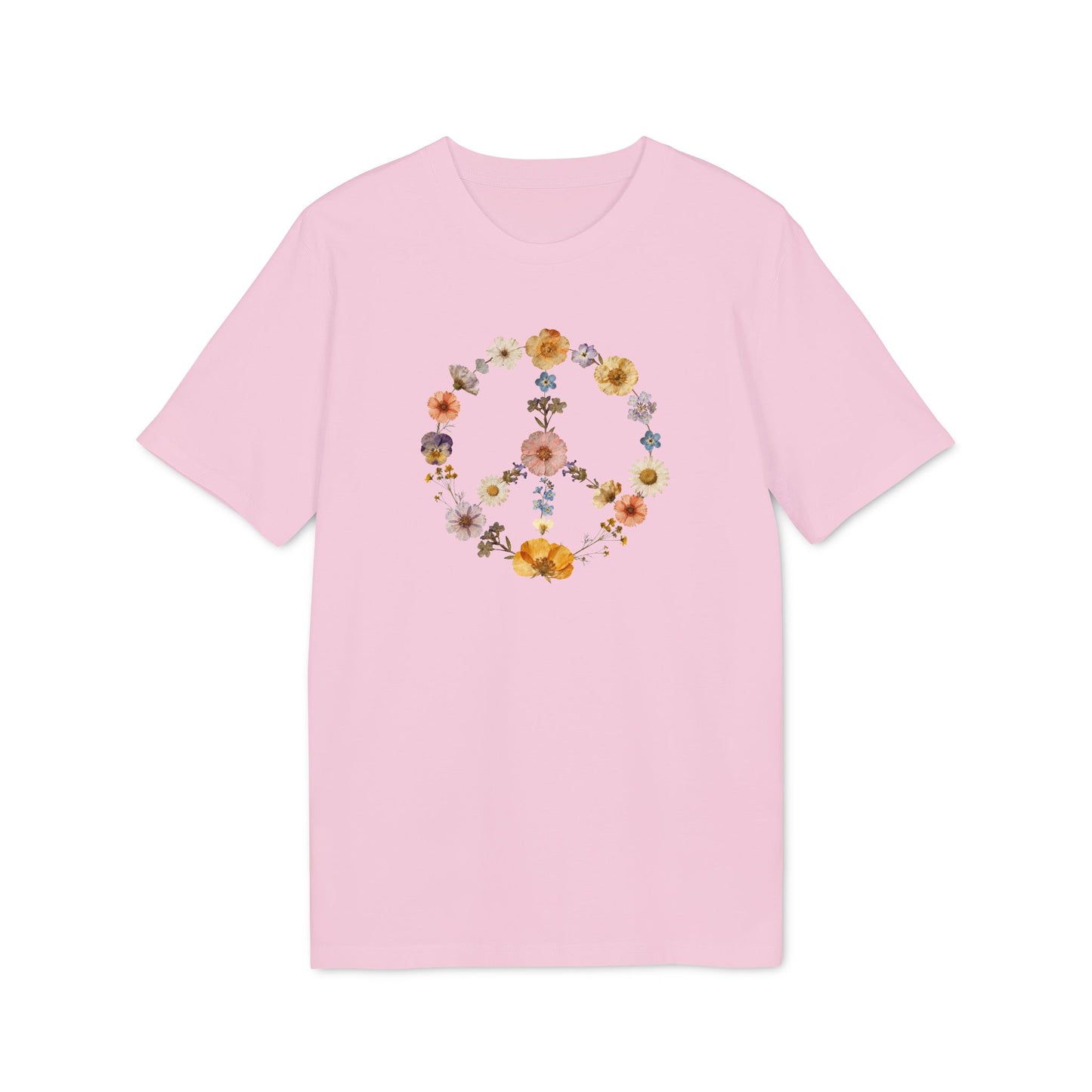 Friedenszeichen Blumen Shirt Damen Bio-Baumwolle