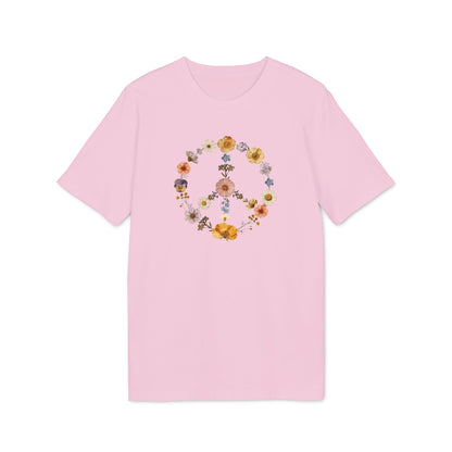 Friedenszeichen Blumen Shirt Damen Bio-Baumwolle