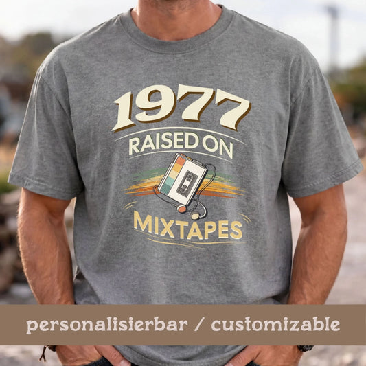 STTU169_MA_MidHeatherGrey_Personalisierbar_Limited Mixtapes - 1977