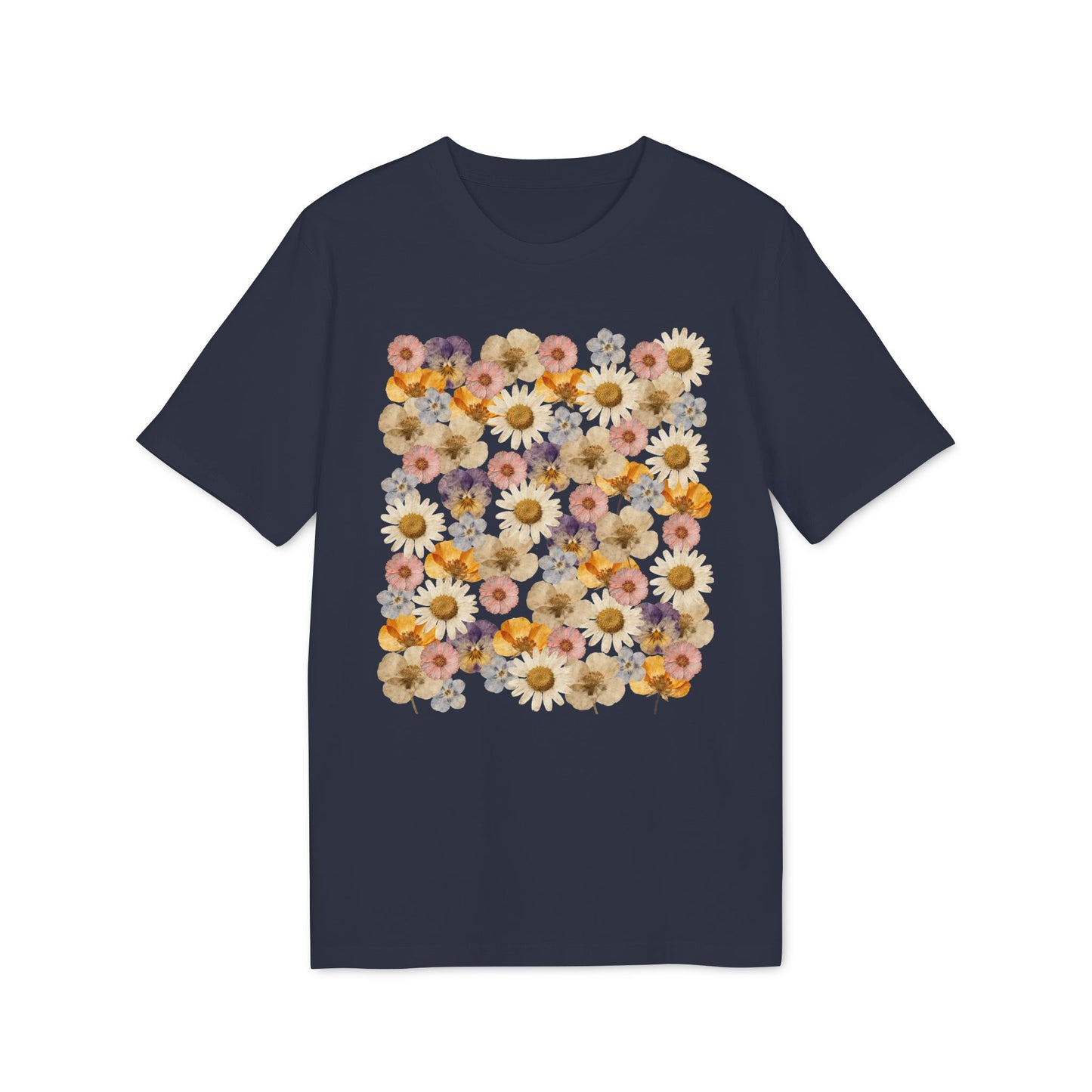 Nachhaltiges T-Shirt Damen mit gepresstem Wildblumen-Motiv
