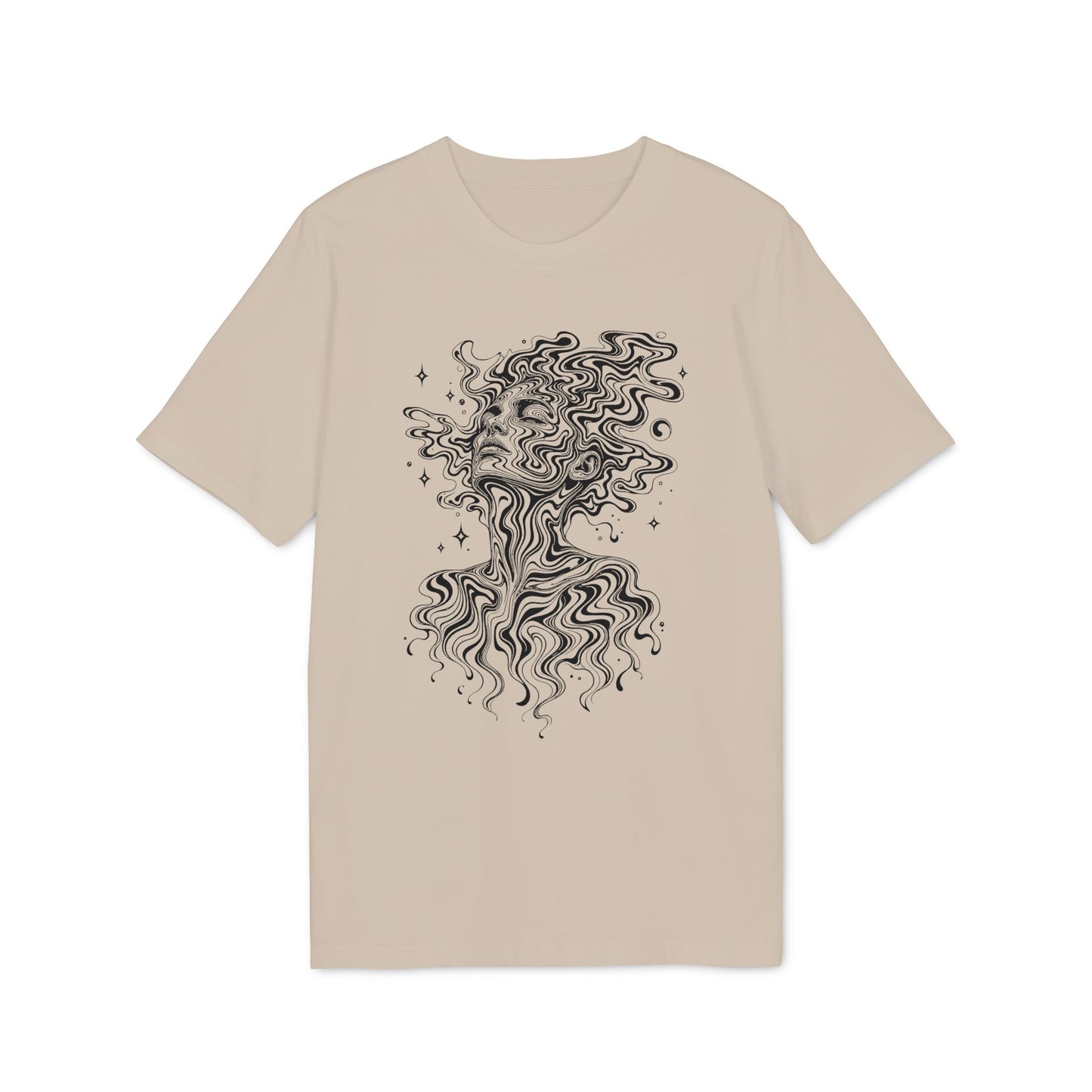 Psychedelisches Damen T-Shirt mit Frauenporträt