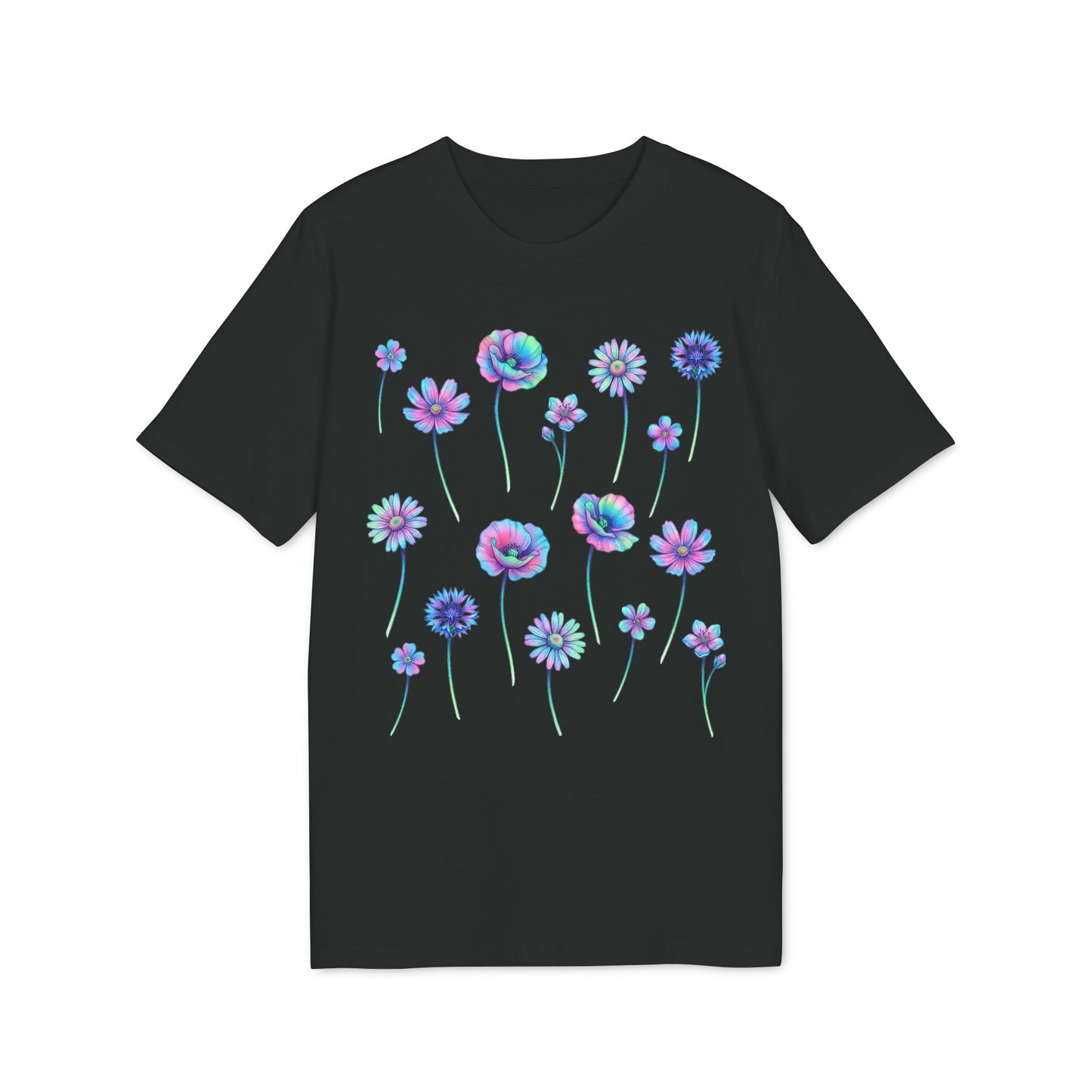 Blumen Shirt Damen blauer Print