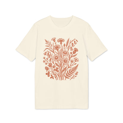 Terracotta Wildblumen T-Shirt Damen Bio Baumwolle