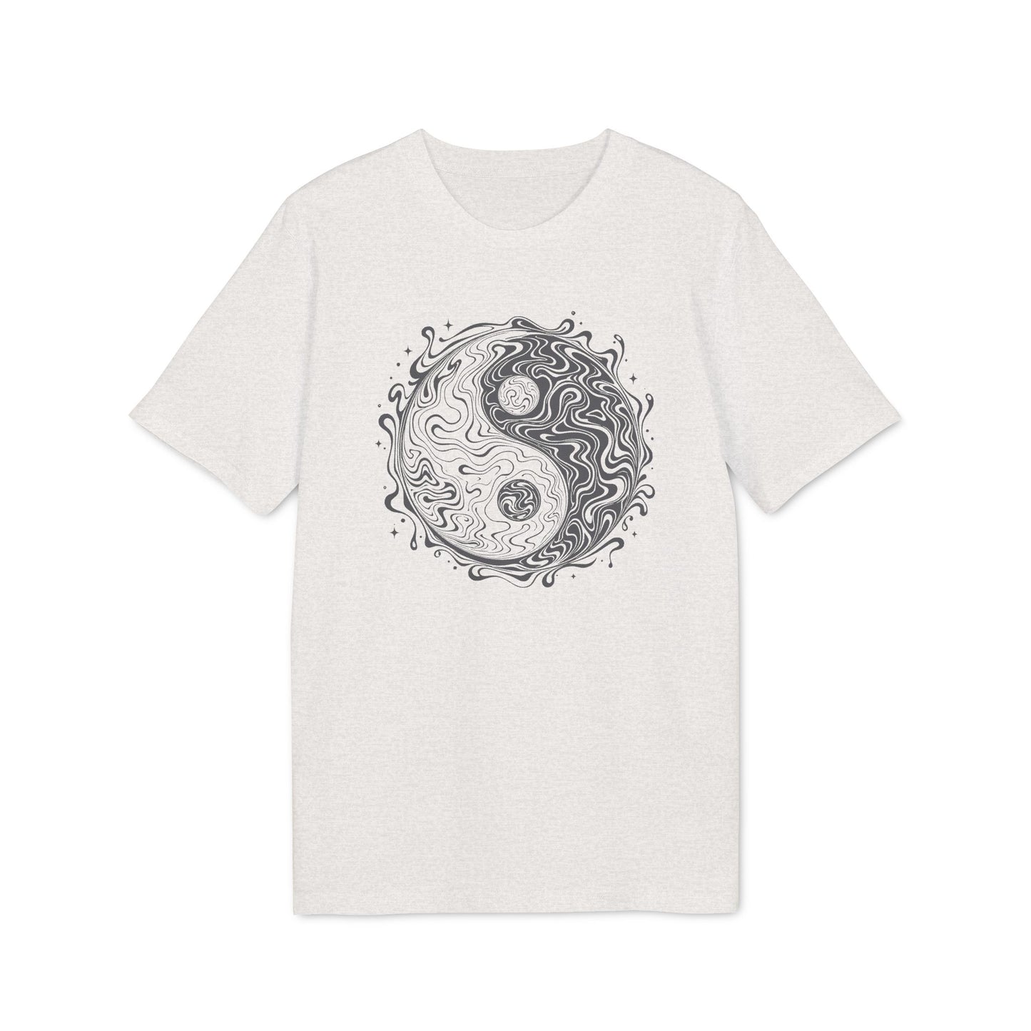 T-Shirt mit Yin-Yang-Symbol in psychedelischem Stil für Damen und Herren