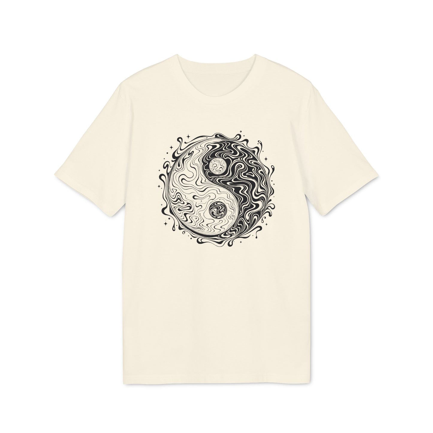 T-Shirt mit Yin-Yang-Symbol in psychedelischem Stil für Damen und Herren