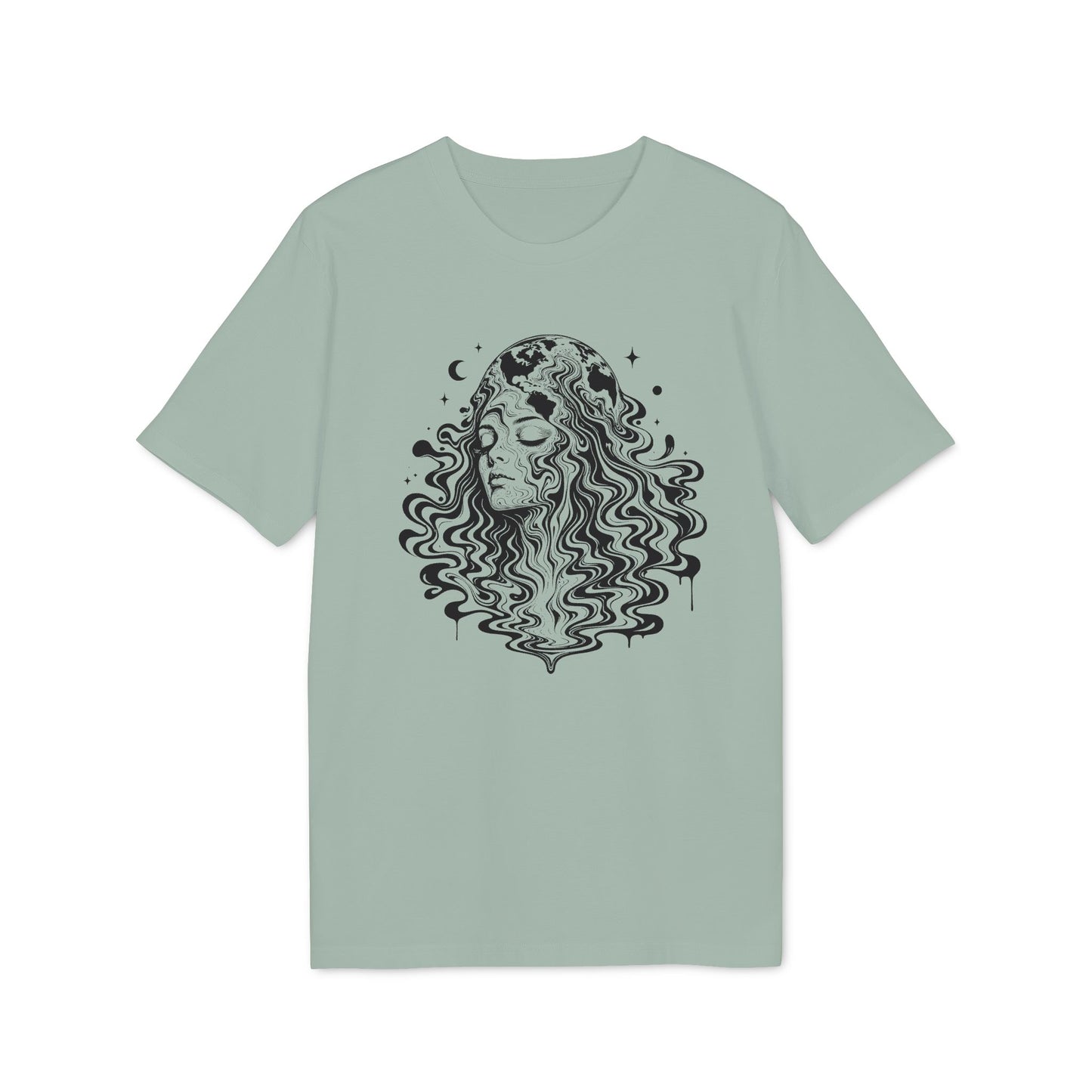 Psychedelisches und spirituelles Shirt mit Mutter Erde