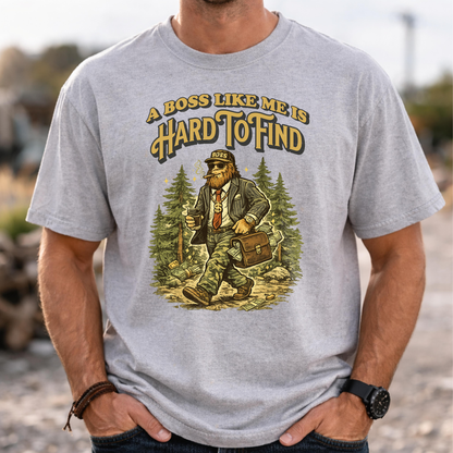 „A Boss Like Me Is Hard To Find“ Lustiges Sasquatch Bigfoot T-Shirt für Chef, Retro Vintage Geschenkidee für Chefs, Naturliebhaber - Organic Heavy T-Shirt