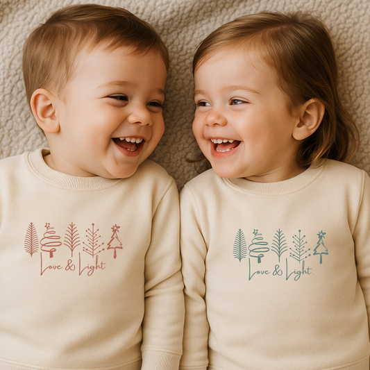 Weihnachtsbäume Sweatshirt aus 85% Bio-Baumwolle, Wintergeschenk & Weihnachtsgeschenk - Baby Organic Sweatshirt
