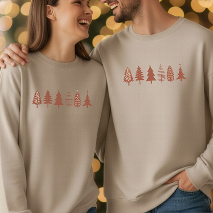 Oversized Sweatshirt für Sie & Ihn aus 100% Bio-Baumwolle, Winterbäume Weihnachtsgeschenk - Organic Oversize Sweatshirt