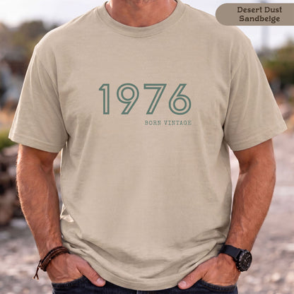 1976 Born Vintage Shirt Damen & Herren, Bio-Baumwolle