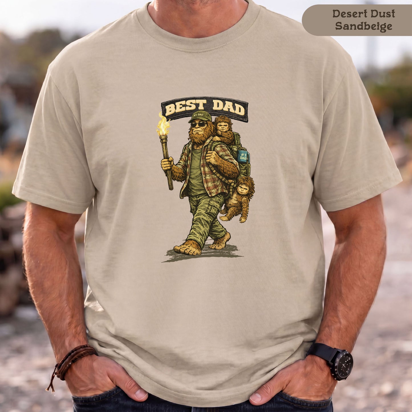 Best Dad - T-Shirt für Herren mit Bigfoot-Motiv